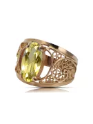 Original Vintage 14K Rose Gold Yellow Peridot Ring Vintage style vrc057r